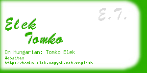 elek tomko business card